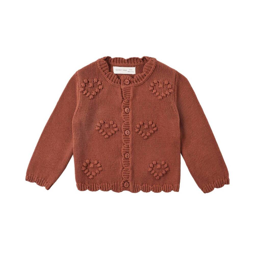 NEW QUINCY MAE kid's knit cardigan in red